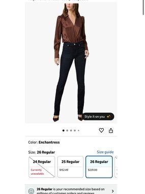 PAIGE Skinny Hoxton Straight Jeans dark blue